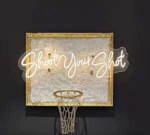 "Shoot Your Shot" Acrylic LED Basketball Hoop (46" x 38")