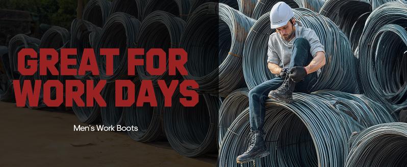 NORTIV8 TROOPER-STEEL Men's Ankle Work Boots - Steel Toe Cap & Textured Rubber Outsole for Anti-Impact & Reliable Grip Boy Walking Shoes Footwear Comfort