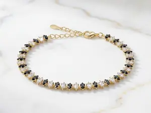 Gold Marquise Tennis Bracelet – Elegant CZ Statement Piece  Gold Filled