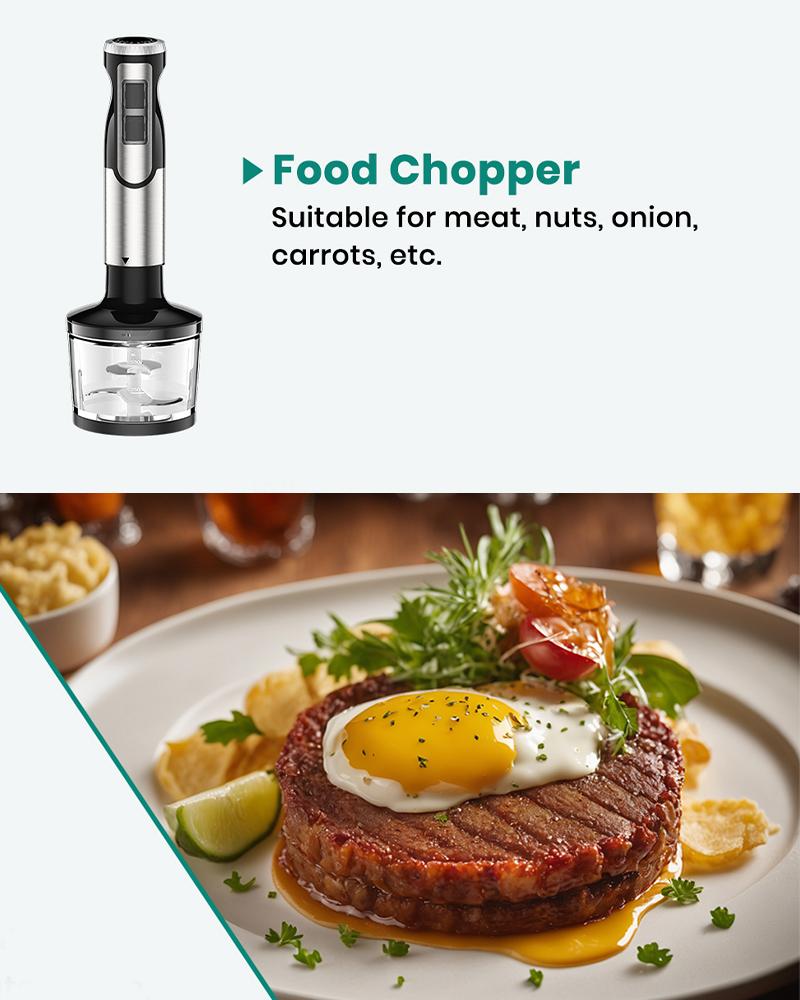 1800W ODIFORGO Immersion Blender Handheld 4-in-1 Hand Blender Stick for Ice Crushing Smoothie, Baby Food, Soup, 8 Speed Hand Mixer Turbo Boost Stainless Steel Blade with Whisk, Chopper, Beaker 1800W ODIFORGO Immersion Blender Handheld 4-in-1 Hand Blender Stick for Ice Crushing Smoothie, Baby Food, Soup, 8 Speed Hand Mixer Turbo Boost Stainless Steel Blade with Whisk, Chopper, Beaker