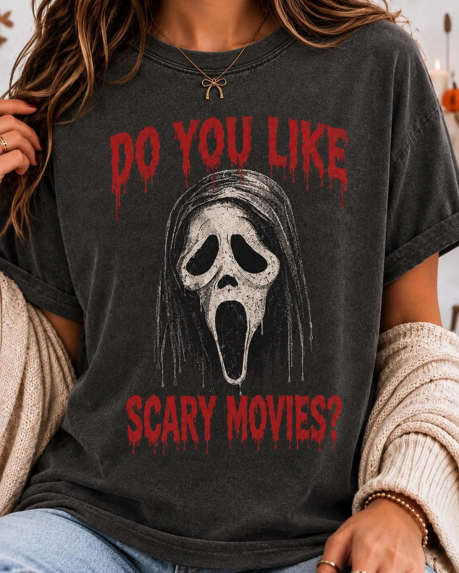 Comfort Colors Ghostface Horror Shirt, Scary Movie Slasher Halloween T-Shirt