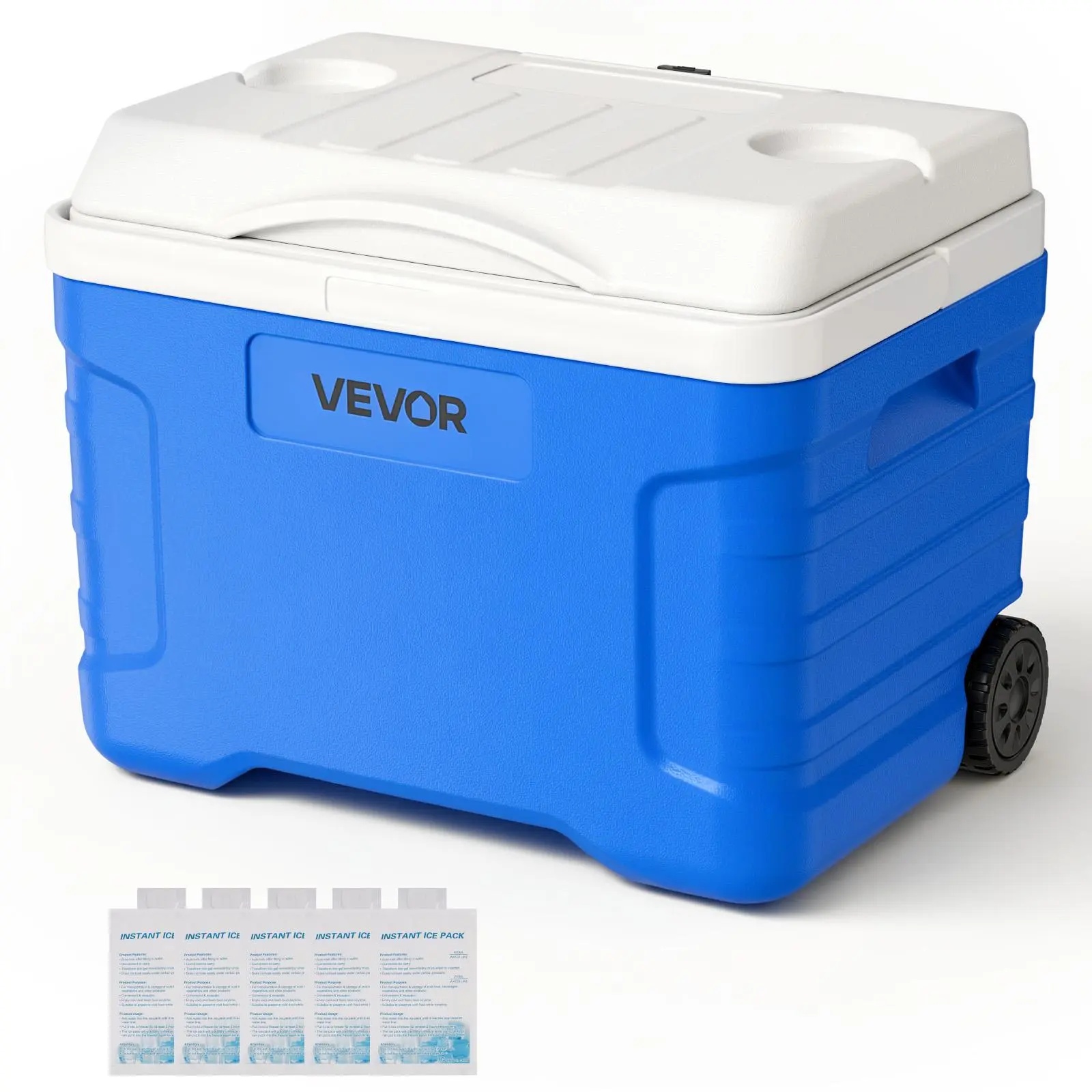 【SummerFinds】VEVOR 21QT Hard Cooler, Portable Rolling Cooler with Wheels, 30mm PE+PP Foam Cold Storage, Leak-Resistant Coolbox with 48-Hour Ice Retention, Smooth PP Liner Wipes Clean After Use, Ultra-Light for Food & Beverage, Campfire-BBQ Party, Camping