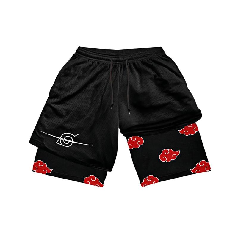 Jujutsu Fitness Basketball Shorts Regular Sporty Athletic Cross Wear Pink GymshortsMen's Anime Orge Mode Shorts Bilayer Quick-drying Cloud SportsShort