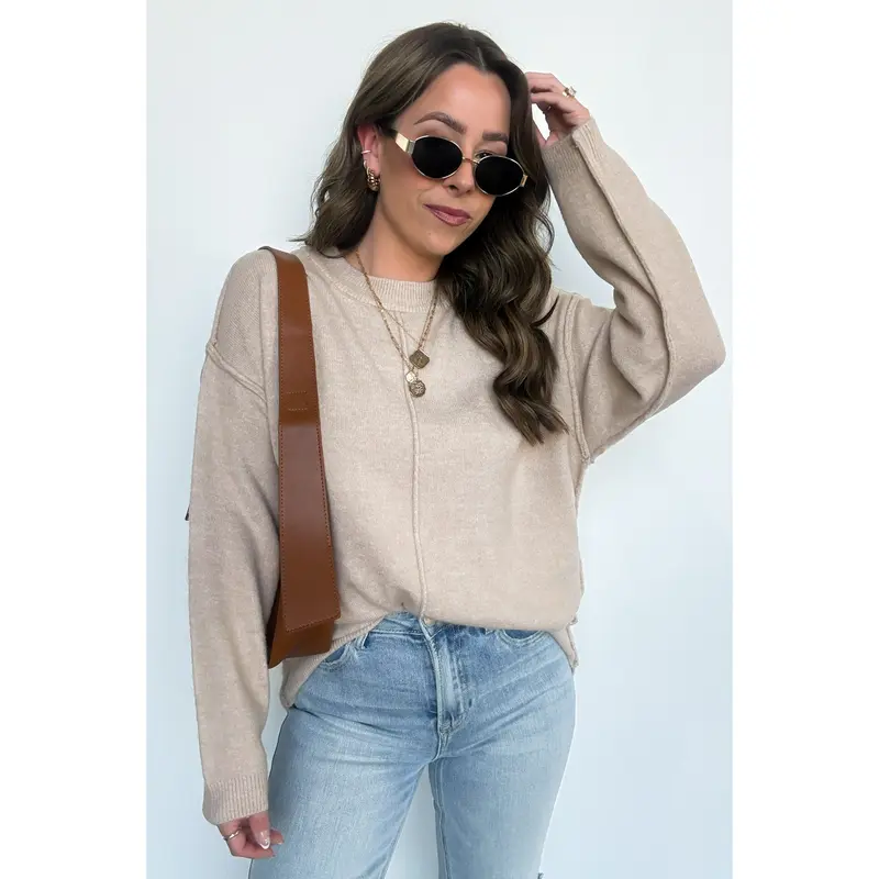 Comfort Code Front Seam Round Neck Sweater - BACK IN STOCK