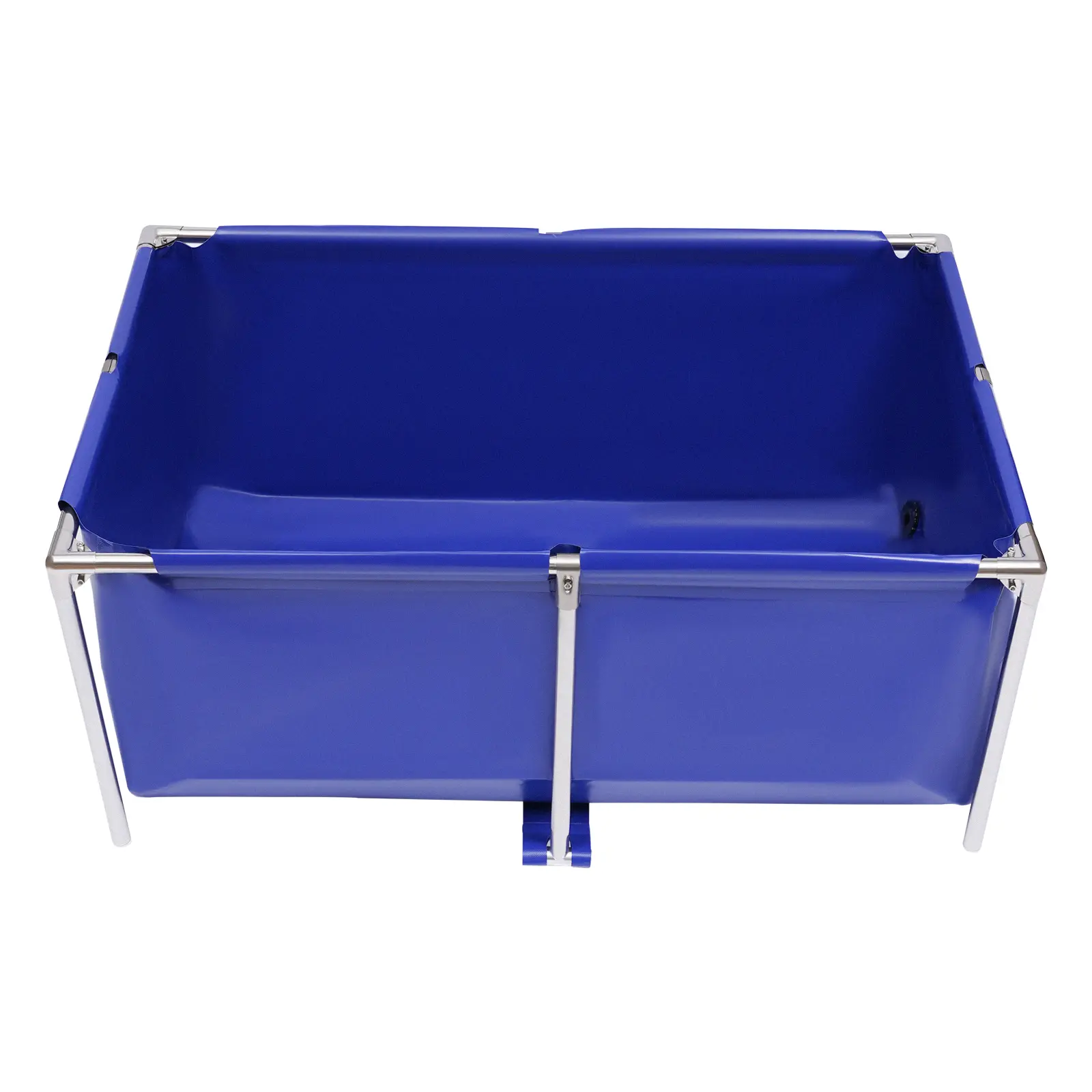 Rectangle Foldable Canvas Fish Tank Complete Kit - 480L, 9kg, 120x80x50cm, Silver Stainless Steel Frame, Portable, Quick Setup, Easy Assembly, Water Drainage Valve, Food-Safe, Durable Breeding Tanks, Default, Emergency Use, for Home Hobbyists, Aquaculture