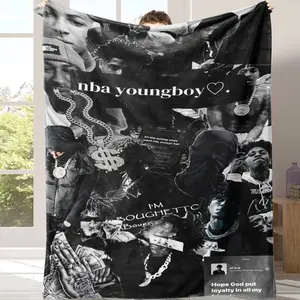 YoungBoy Never Broke Again Decorative Blanket This is the best gift for couples, children, parents and friends, and it can express deep love.Suitable for all four seasons Suitable for use in offices, sofas, and travel settings, etc.