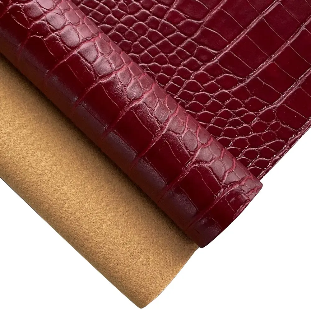 Crocodile Texture PU Faux Leather Fabric, 30x135 Cm, Multi-Functional PU Material, Ideal for DIY Handbags, Sofa Covers, Home Decor