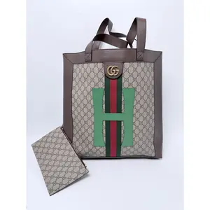 Pre-owned GUCCI gg Canvas Tote Bags Gucci DIY Ophidia GG Supreme Large Shopping Tote Bag Handle Handbag with Pouch JD086GG