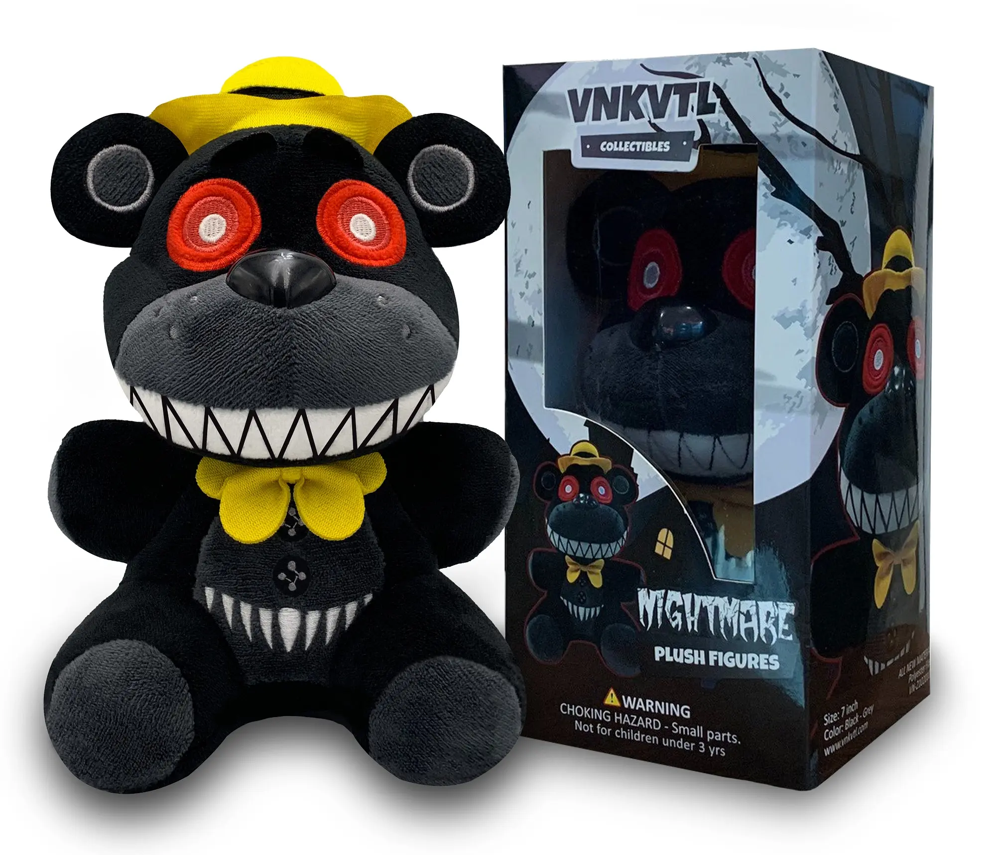 Nightmare Plush - Valentines Day - Bear Stuffed Animal | Nightmare Before Christmas Plush Toys - Kids Toys Stuffed Animals | Christmas Toys for Kids - Plush Birthday Gift for Kids | 7 Inches - US