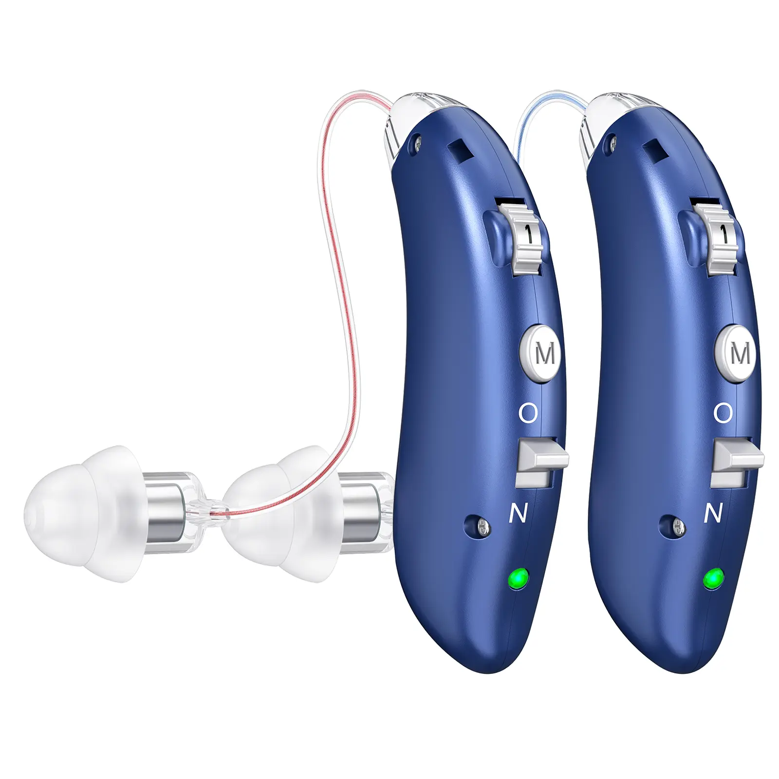 Foahinio Wireless Behind-the-Ear Invisible Hearing Aids Kit for Seniors - Dual Digital Chips, Noise Canceling, Magnetic Charging Case, Comfortable Natural Design, 20 Hours Usage, 100 Hours Standby, Display, Healthcare Assistive Device, Battery Powered
