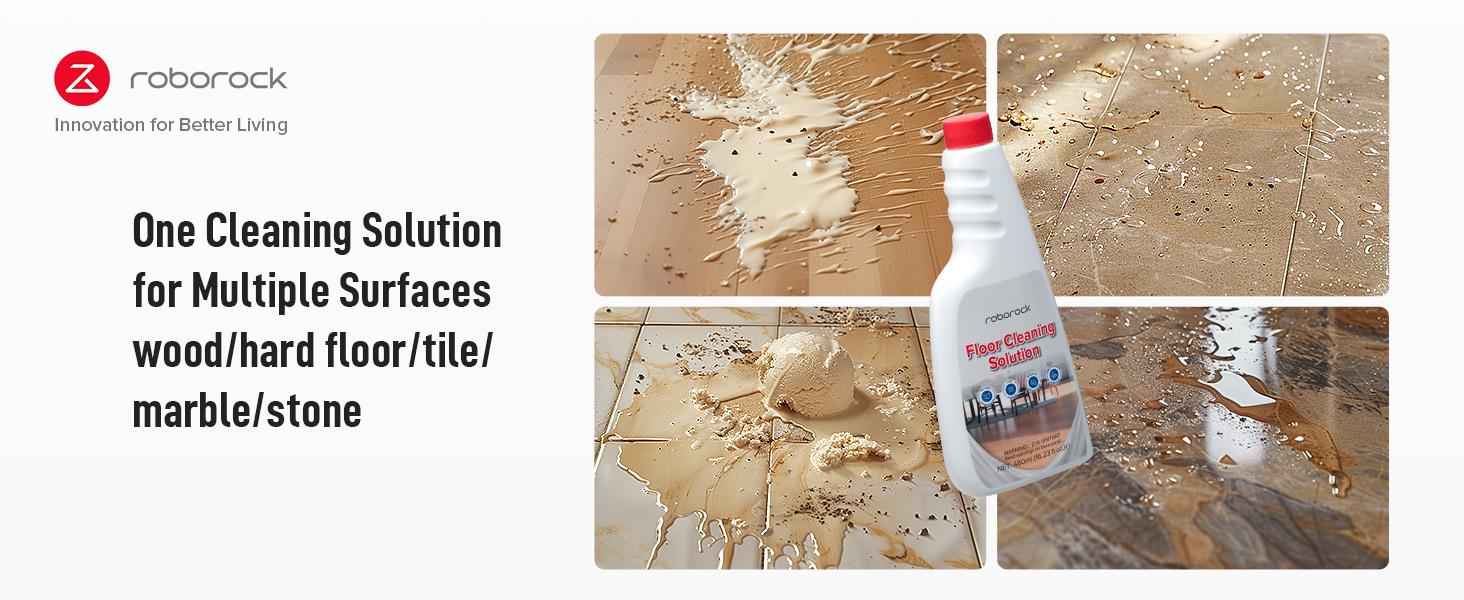 roborock Official Floor Cleaning Solution, Floor Cleaner for Hardwood Tile Hardfloor, Compatible Robot Vacuums with Mopping and Wet Dry Vacuum, 16.2 FL OZ, Dilution Ratio 1:200