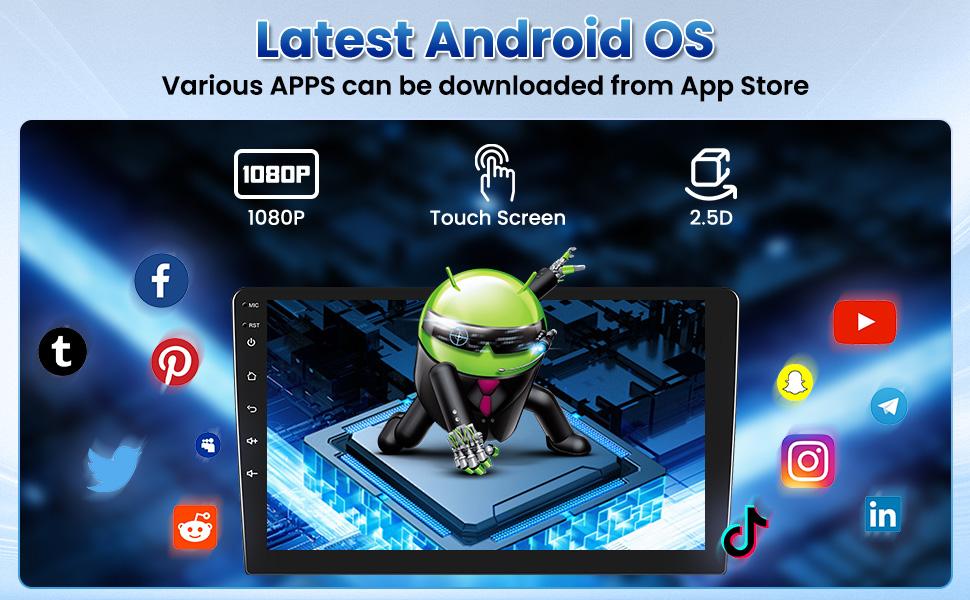 Toyota Camry 2012-2014 Android Car Stereo | with Wireless Carplay & Android Auto | 10" Touch Screen Radio Dash Kit | GPS Navigation, WiFi, Bluetooth, SWC Mirror Link, Mic Backup Camera