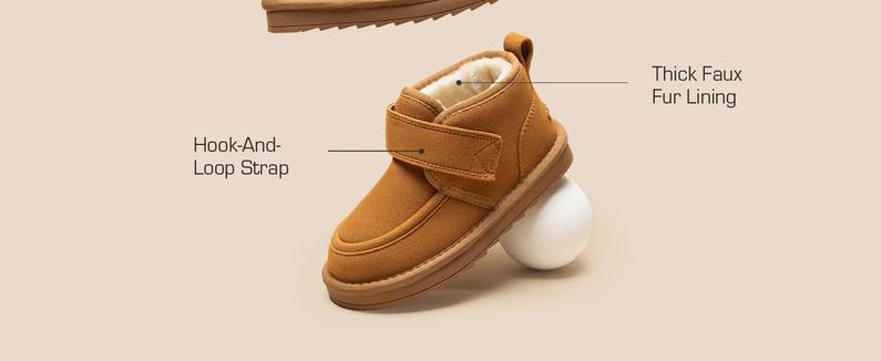 Dream Pairs Boys Boots Kids Girls Winter Warm Faux Fur Walking Ankle Boots for Toddler/Little Kid