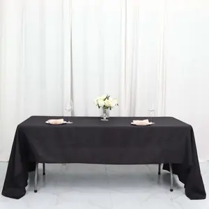 Polyester Rectangle Tablecloth 60"x126" Black - Durable and Wrinkle-Resistant Table Cover for Weddings & Events