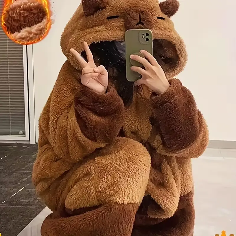 1pc Autumn Winter Cute Cartoon Bear Unisex Homeewear, Flannel TV Blanket, Long Thick Fleece Couple Sleepwear, Holiday Gift, Cartoon Pattern Blanket, Cozy Warm Blanket