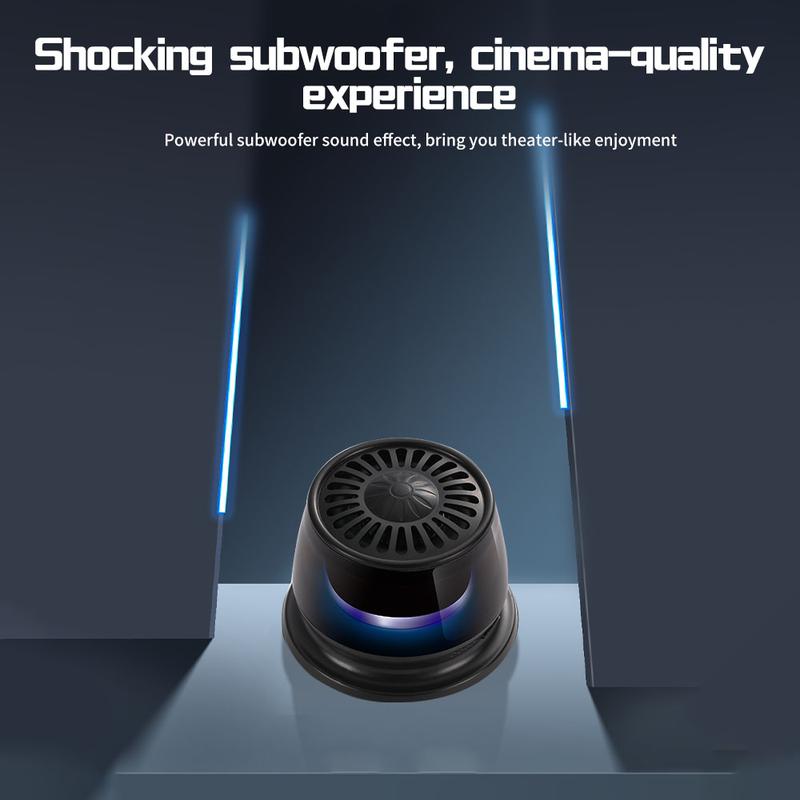 Magnetic Mini Speaker - 5W Mini Speaker, supports Bluetooth 5.4 wireless connection, RGB lighting effect, 7-hour playback time, suitable for portable phone stands for iPhones, travel, and golf carts, black