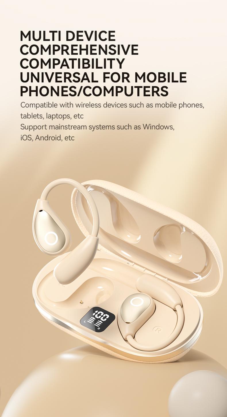 Acer OHR515 Wireless Earbuds,Open-ear Design Wireless Earphone, LongBattery Life Earbuds for Sports, Touch ControlEarbuds,Audio Headset Electronic ear headphone Digital Bluetooth openearearbuds Loudspeaker Black wireless headphones wired earphones