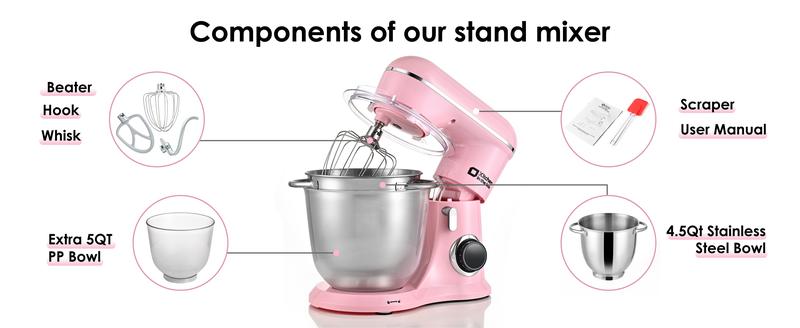 KITCHEN IN THE BOX Stand Mixer 4.5QT & 5QT | 10-Speed Electric Food Mixer for Baking & Cooking | Includes Whisk, Dough Hook & Beater | Durable & Powerful | Kitchenware & Home Appliances KITCHEN IN THE BOX Stand Mixer 4.5QT & 5QT | 10-Speed Electric Food Mixer for Baking & Cooking | Includes Whisk, Dough Hook & Beater | Durable & Powerful | Kitchenware & Home Appliances