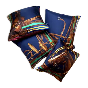 Equestrian Vintage Silk Scarf Pillows 17"