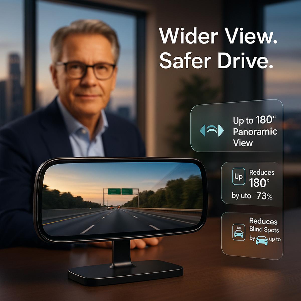 12.6-Inch Clip-On Rearview Mirror Wide-Angle Convex Anti-Glare Reduces Blind Spots Universal Fit for Cars SUVs & Trucks Enhanced Vision Safety 12.6-Inch Clip-On Rearview Mirror Wide-Angle Convex Anti-Glare Reduces Blind Spots Universal Fit for Cars SUVs & Trucks Enhanced Vision Safety