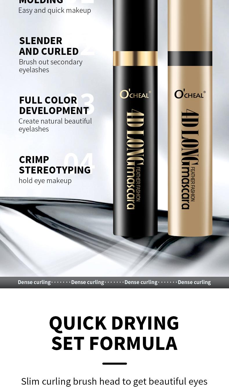 4D Super Long Lashes Mascara - Waterproof, Smudge-Proof & Dramatic Lengthening Formula for Sensitive Eyes, Durable Black Mascara for All Light Beige Types, Enhanced Volume & Length, Smudge-Proof Makeup, Sleek Tube Design, Highquality Finish