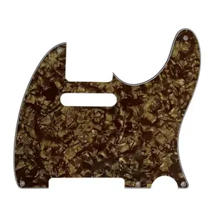 5-Hole Telecaster Pickguard - 4-Ply Brown Pearl