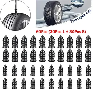80Pcs Tire Repair Screws Plugs, Self-service Tyre Repair Vacuum Rubber Nails Kit for Car/Motorcycle/Truck/Tractor Puncture Fast Tyre Repair Supplies
