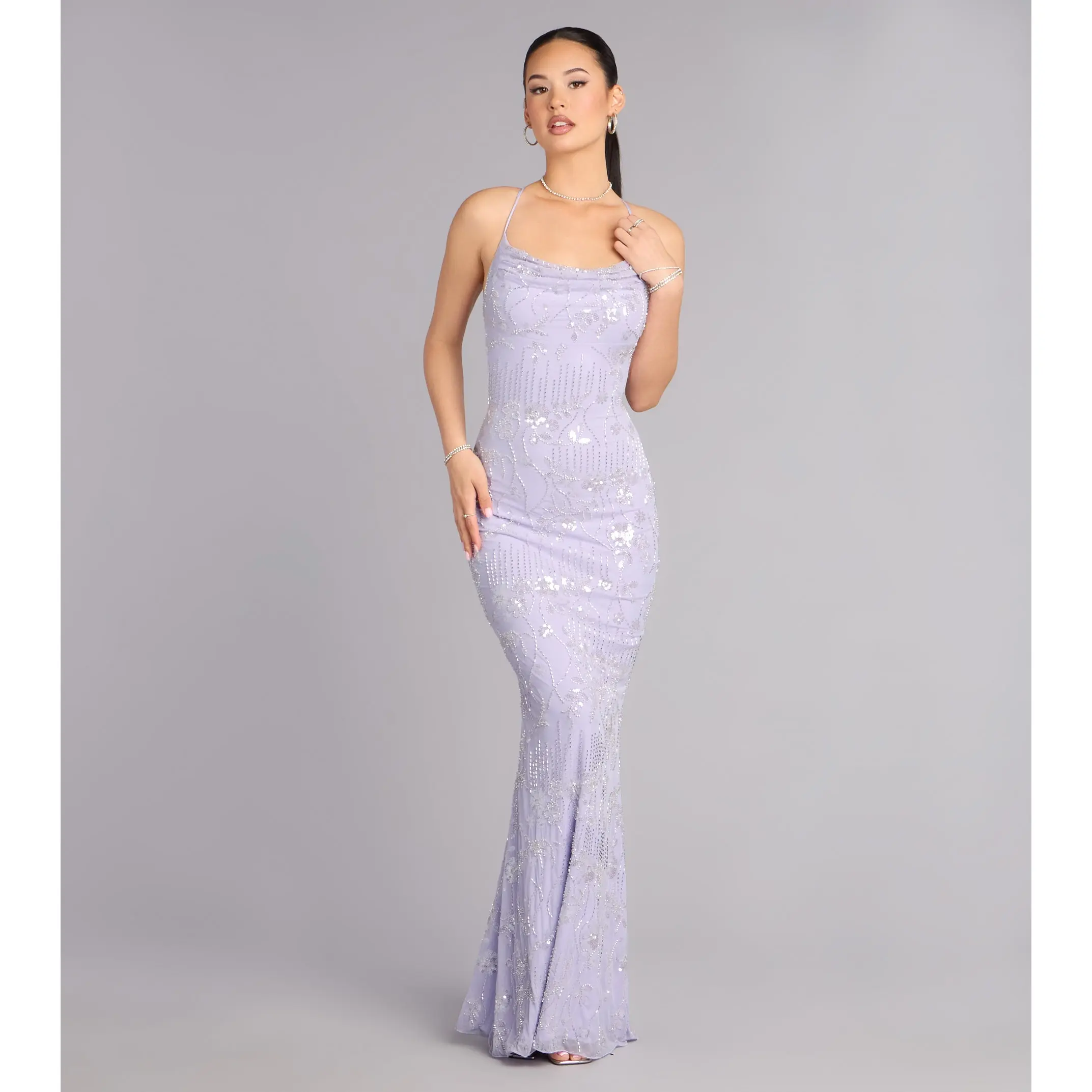 formal sequin mermaid dress Champagne Strapless Crystal Embellished Sequin Mermaid Dress Champagne / 8