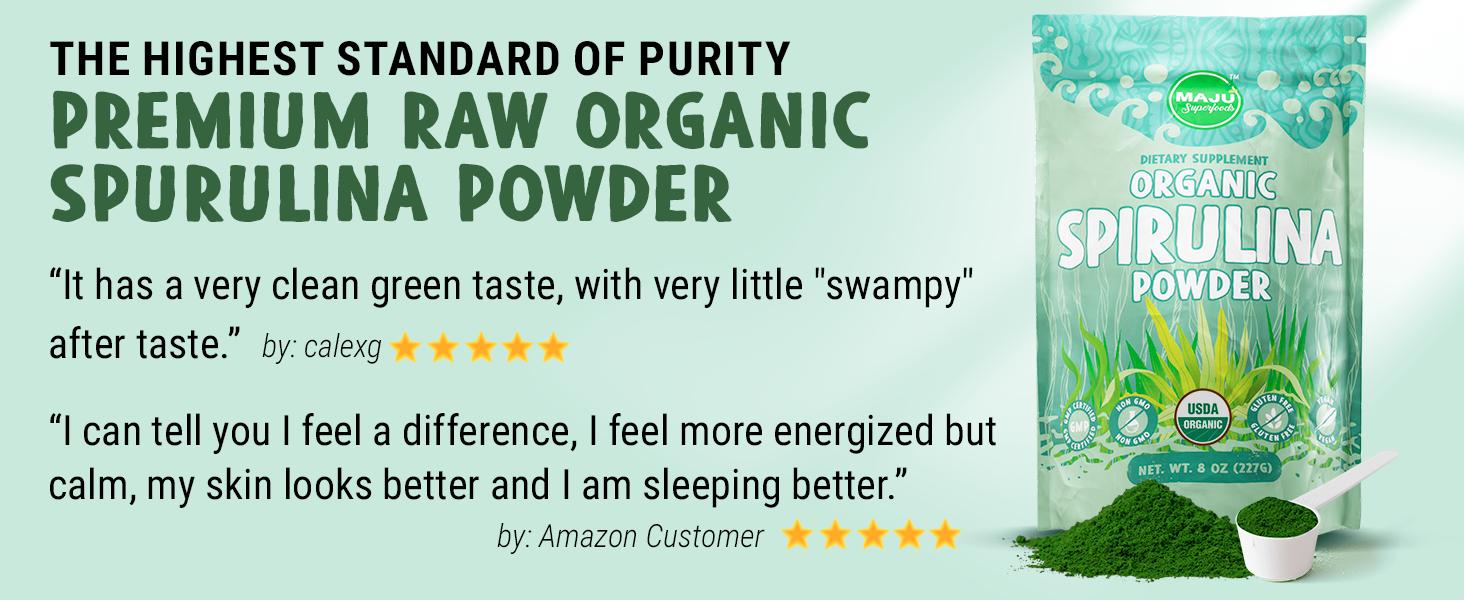 MAJU Organic Spirulina Powder (8oz) Healthcare Dietary Supplement Edible Fitness Vitamin Natural Protein Barley Optimum Nutrition Chlorophyll MAJU Organic Spirulina Powder (8oz) Healthcare Dietary Supplement Edible Fitness Vitamin Natural Protein Barley Optimum Nutrition Chlorophyll