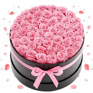 VEVOR Forever Flowers, 50 Preserved Roses in a Box, Eternal Flowers Immortal Bouquet Birthday Present for Delivery Prime Women Her Wife Mothers, Anniversary, Valentine's Day,Christmas, Sweet Pink