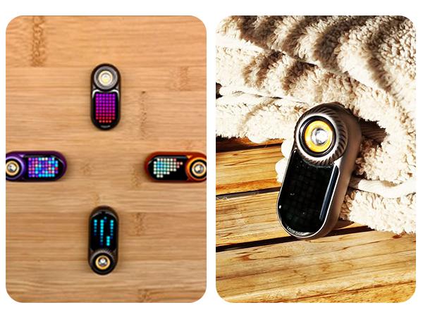 LOOPGEAR LOOPDOT Titanium EDC Flashlight | Mini Rechargeable Pocket Light with RGB Pixel Display, Adjustable Brightness, Interactive Modes & Premium Titanium Build