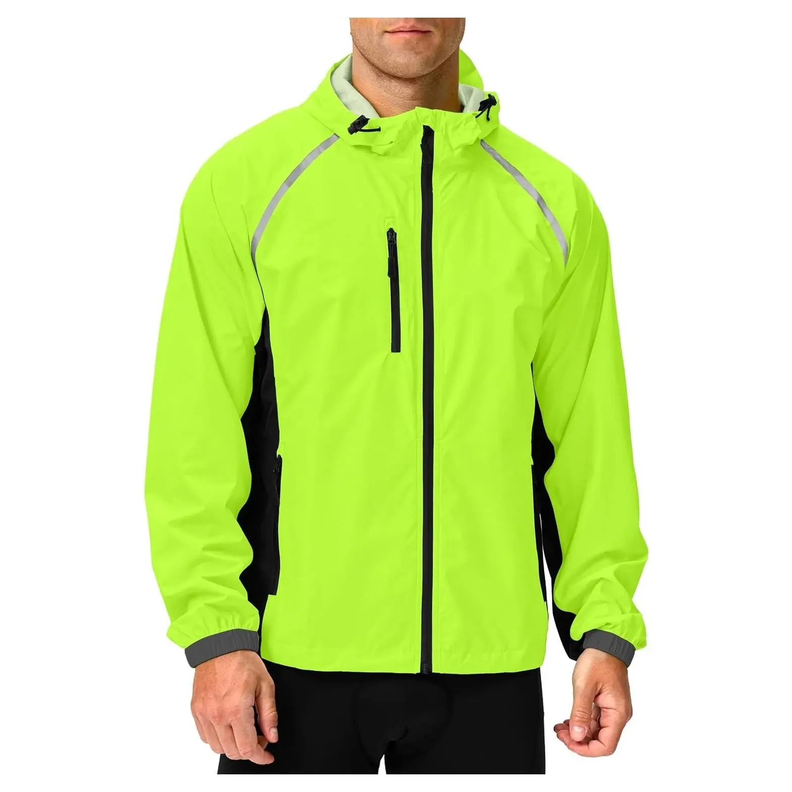 Men's Cycling Rain Jacket Waterproof Running Bike Windbreaker Lightweight Packable Hooded JacketGift