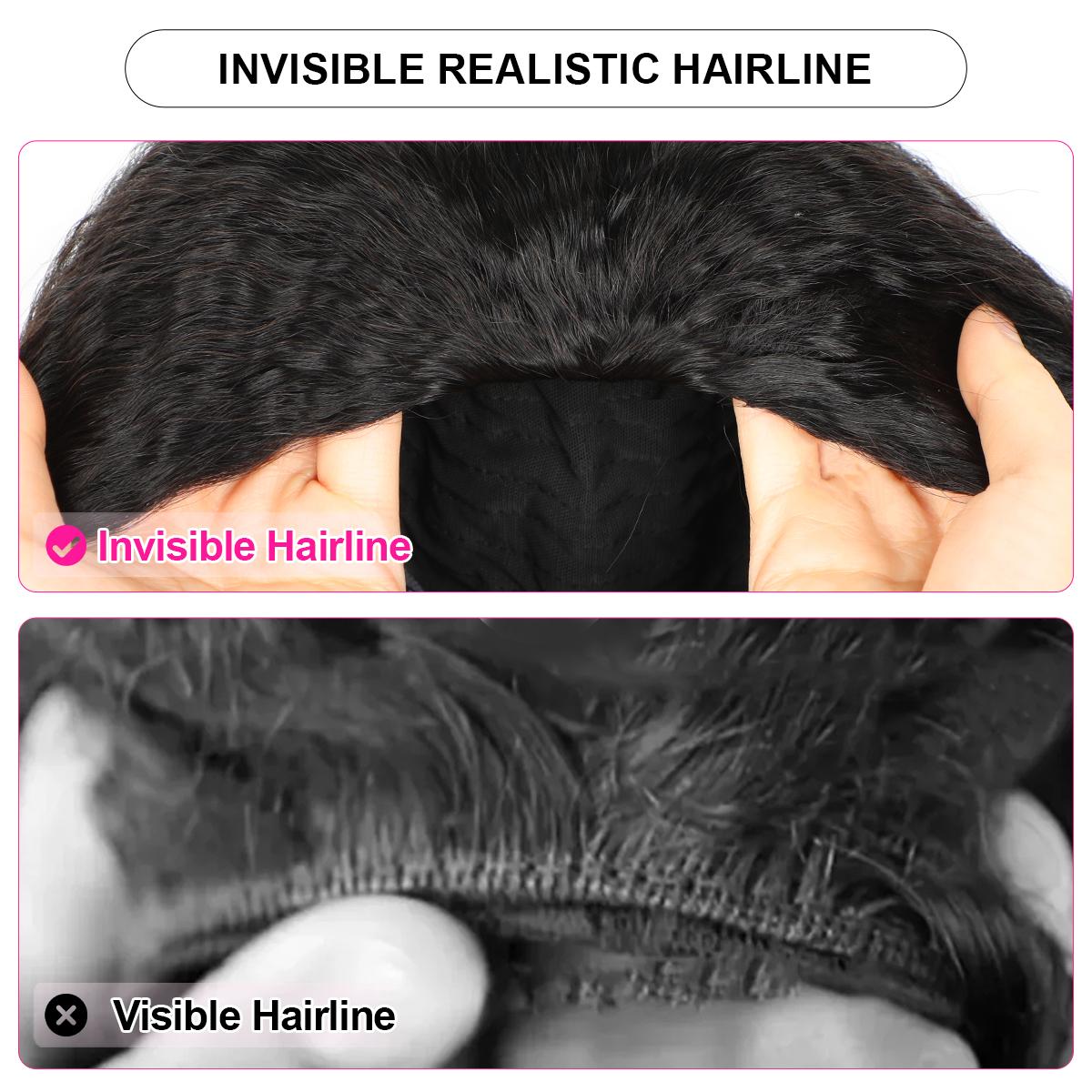 Burmese Curly Wear Go 3 In 1 Half Wig Glueless Human Hair Wig With Drawstring 220% Density Invisi Fit Strap Flip Over Wig For Beginners