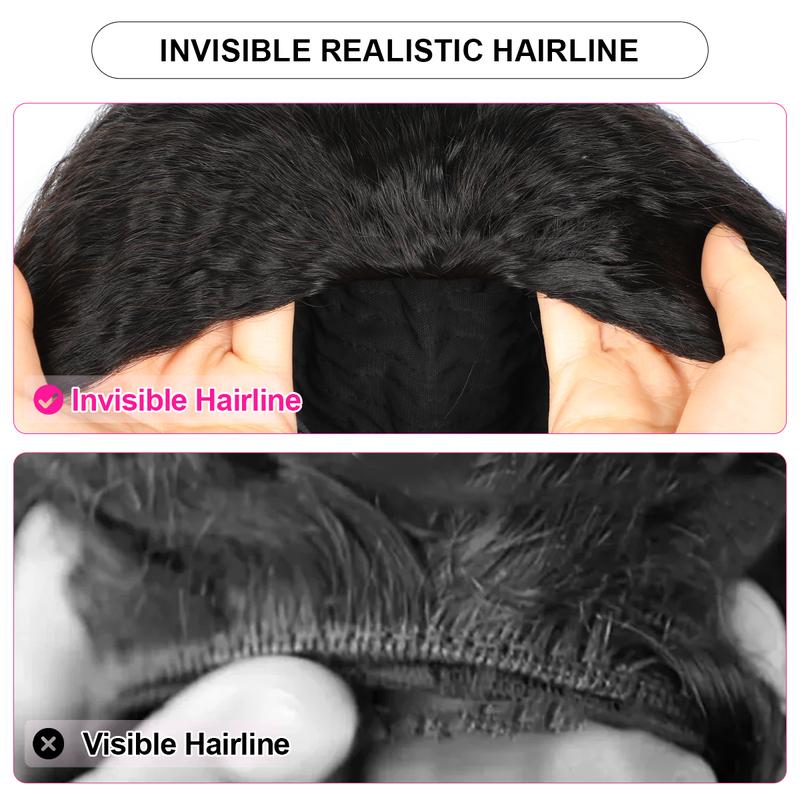 Burmese Curly Wear Go 3 In 1 Half Wig Glueless Human Hair Wig With Drawstring 220% Density Invisi Fit Strap Flip Over Wig For Beginners