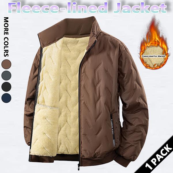 Men's solid color stand collar jacket, regular fit casual long-sleeve zip jacket, suitable for autumn and winter, men's outdoor activity jacket