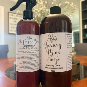 Syl’s Scents Luxury Mop Soap & All-Purpose Cleaner Bundle - 32oz Soap & 16oz Cleaner - All-Natural Base - No Harsh Chemicals