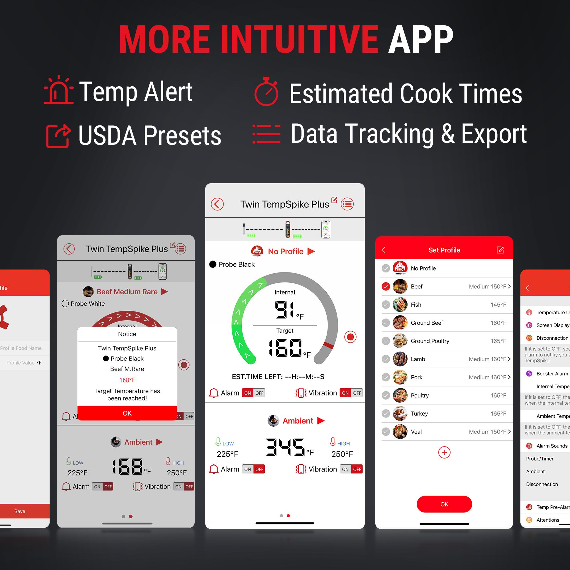 TempSpike Portable Digital Meat Thermometer Bluetooth, App Control, Wireless, Steel Probe for Cooking, Grill, Smoker, Oven, BBQ TempSpike Portable Digital Meat Thermometer Bluetooth, App Control, Wireless, Steel Probe for Cooking, Grill, Smoker, Oven, BBQ