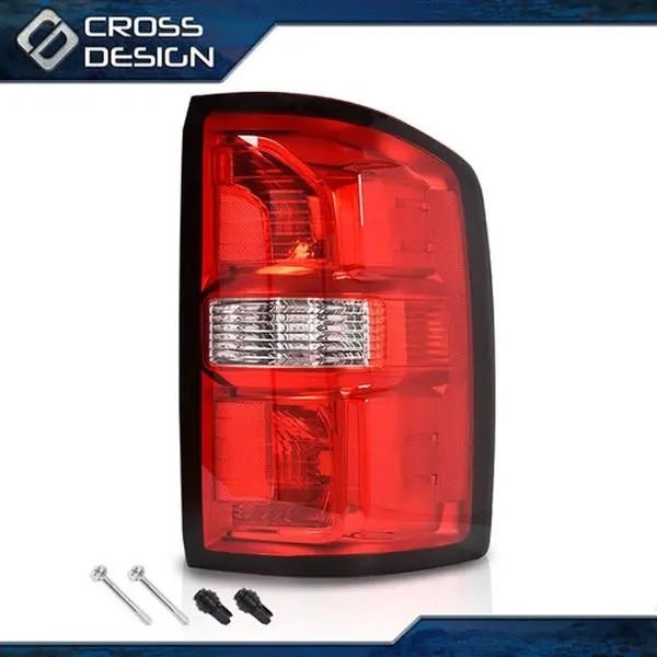 CROSSDESIGN High Quality Products 1-Piece Right Rear Car Tail Light - Durable Passenger Side Upgrade for 2016-2018 Sierra 1500, 2019 Sierra 1500 Limited, 2016-2019 Silverado 1500/2500 HD, GMC 2500 HD, Enhances Visibility, One-Piece, Rear, Right
