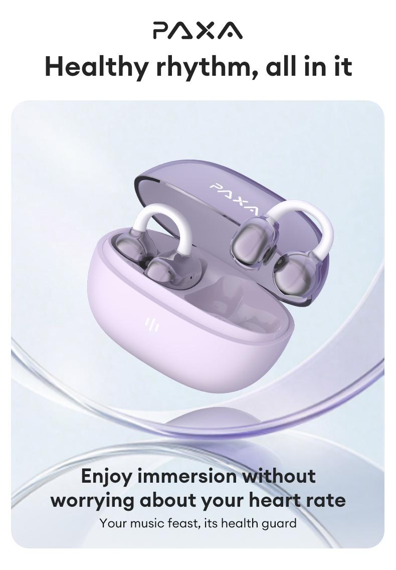 PAXA Hbuds pro  Bluetooth Heart Rate Earphones, supporting heart rate and blood oxygen detection, equipped with optical in ear detection, IPX5 waterproof and sweat proof, very suitable for outdoor sports