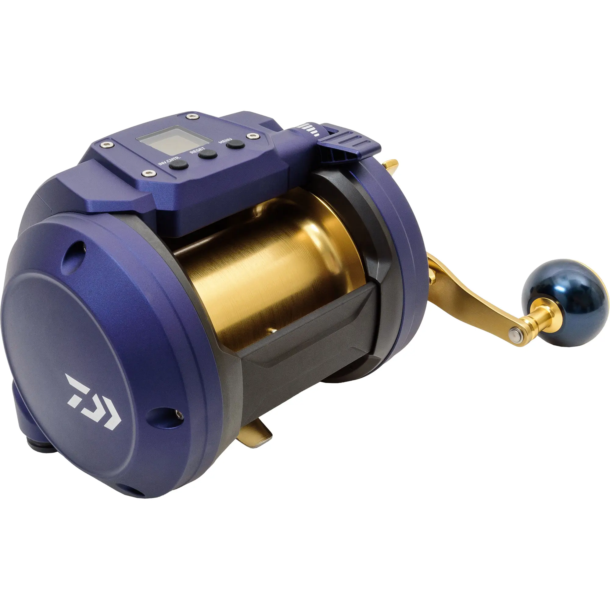 DAIWA Seapower 1200 Power Assist Electric Reel for Anglers, High-Performance Brushed Variable Speed Motor, 66 lb Drag, Aluminum Handle, LED Screen, 1110yd Line Capacity, Deep Drop Swordfishing Gear