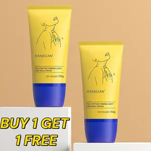 2PC Neck Firming Cream with Roller - Anti-Aging Treatment, Hydrating & Tightening with Collagen, Vitamin C, Hyaluronic Acid, Reduces Wrinkles, Lifts & Firms Skin for Youthful Look 5.29 fl oz
