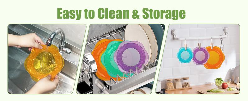 CuLiDing Silicone Stretch Lids for Food Storage Reusable Elastic Bowl Covers for Cups Jars Round & Rectangular Containers Microwave Safe Fridge Covers Multicolor Food Grade Kitchen Utensils & Accessories Kitchenware CuLiDing Silicone Stretch Lids for Food Storage Reusable Elastic Bowl Covers for Cups Jars Round & Rectangular Containers Microwave Safe Fridge Covers Multicolor Food Grade Kitchen Utensils & Accessories Kitchenware