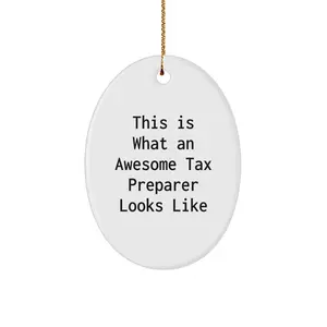 Tax Preparer Gifts from Friends - This Is What Awesome Looks Like, Oval Ornament, Christmas Unique Gifts for Tax Preparer