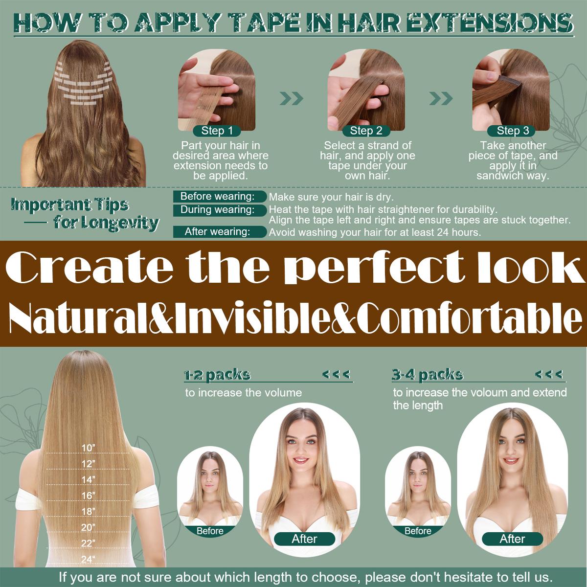 PROKYVITY 20pcs 50g 100% Remy Human Hair Tape In Hair Extensions Natrual Real Hiarpiece Straight Skin Weft for Women Tape On Hair Extension 20 Pieces 50gram 20 Counts Balayage Highlight Ombre Reuse PROKYVITY 20pcs 50g 100% Remy Human Hair Tape In Hair Extensions Natrual Real Hiarpiece Straight Skin Weft for Women Tape On Hair Extension 20 Pieces 50gram 20 Counts Balayage Highlight Ombre Reuse