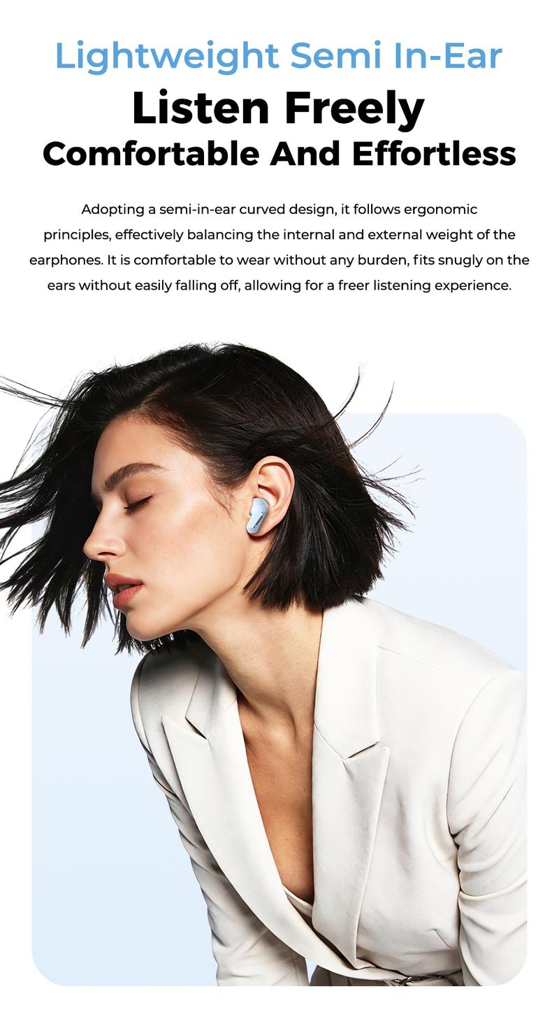 MINISO MS119 TWS True Wireless Earbuds Bluetooth Headphones, Bluetooth 6.0, 30H Long Playtime, IPX5 Water-Resistant, 2 Mics for Clear Calls, Deep Bass Sound Earphones