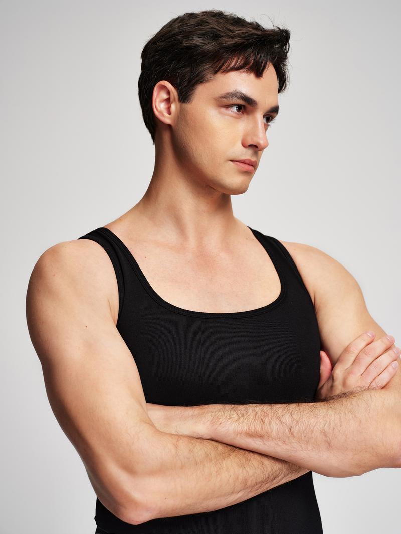 Nebility Men’s Lightweight Shapewear Sports Vest – 3D Seamless Compression Tank, Comfortable, Breathable & Odor-Resistant for All-Day Wear