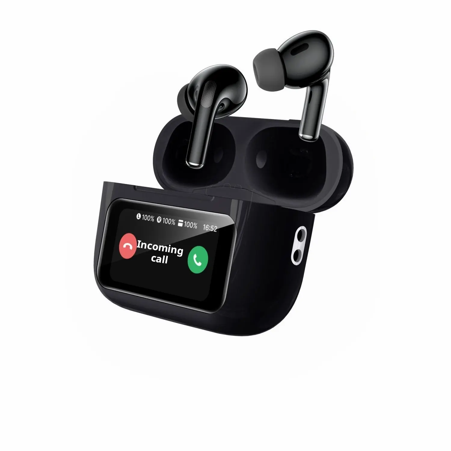 Smart ANC Wireless Bluetooth Earbuds LED Touchscreen Multi Language Support Earbuds Locator 50H Battery Life Clear Calls Deep Bass Waterproof Sweatproof Comfortable Fit