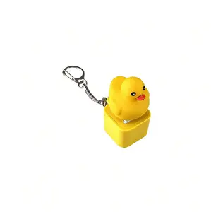 Quacking Duck Button Keychain Fidget Stress Relief Toy Press for Realistic Duck Sound Cute Animal Fun Gift for Kids Adults Duck Lovers