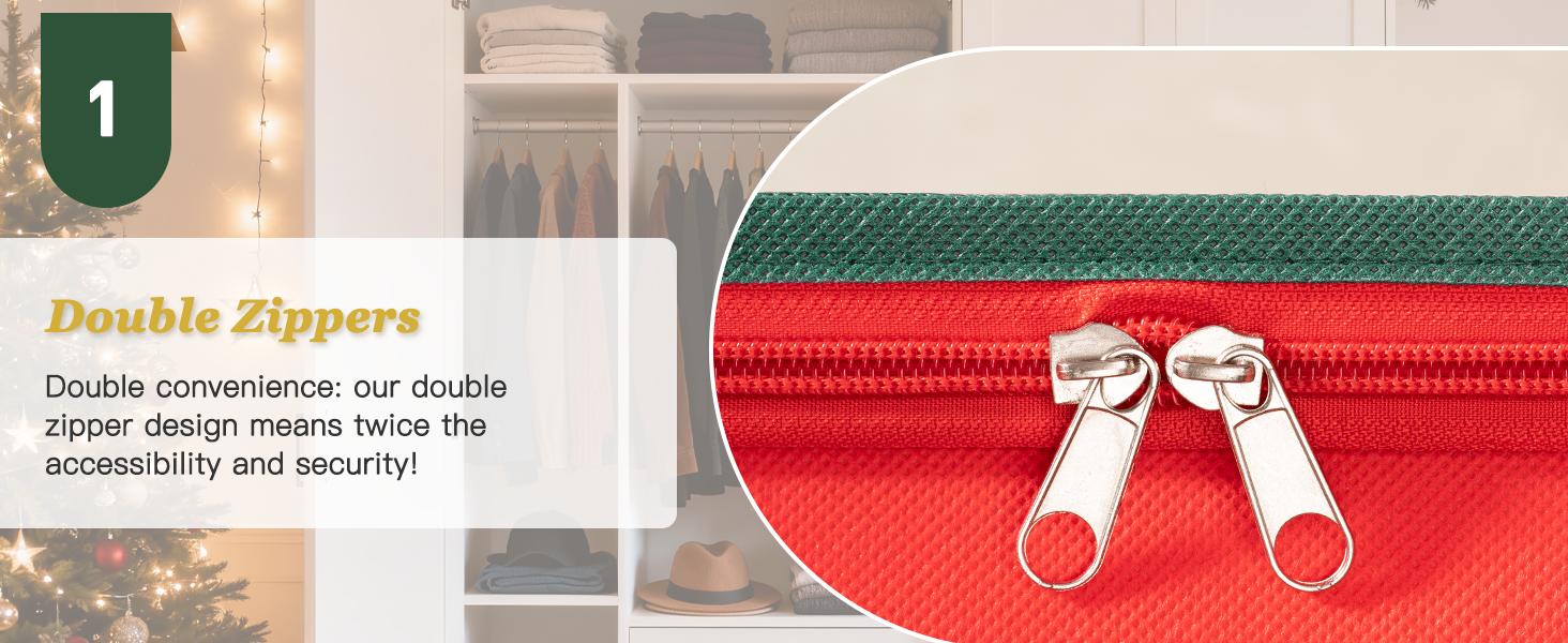 Criusia Gift Wrap Organizer, Christmas Wrapping Paper Storage Bag w/Useful Pockets for Xmas Accessories, Fits upto 24 Rolls, Underbed Storage for Holiday Decorations