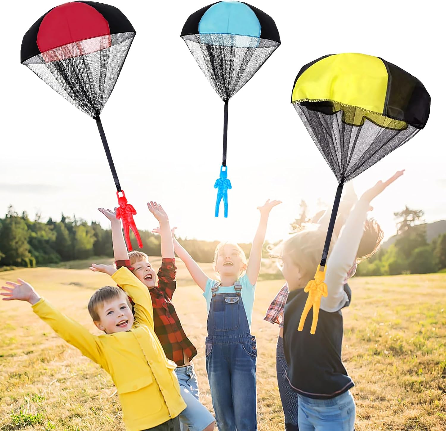 Easter Basket Stuffers Parachute Toys for Kids: Christmas Stocking Stuffers for Kids Outdoor Toys, Birthday for Teenagers 3 4 5 6 7 8 9 10 11 12 Year Old, Tangle Free Flying Boys Idea Valentines Day